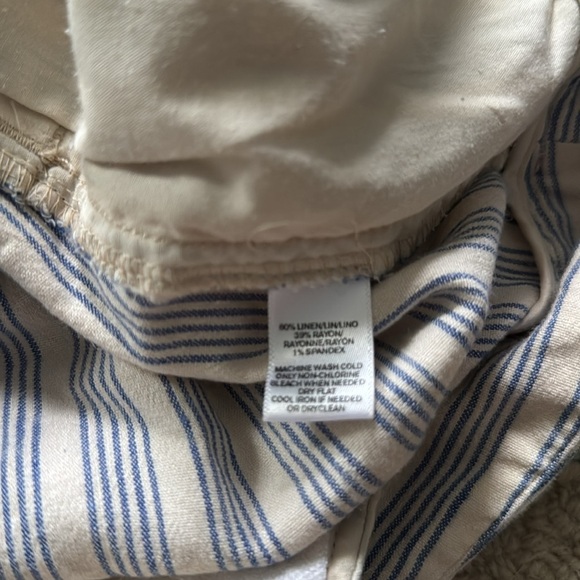 LOFT nautical, striped linen blends, soft pants eight - Picture 4 of 4